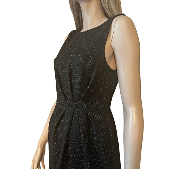 Banana Republic Sheath Dress Draped Pleated Detail MIcro Polka Dot Stretch - Picture 5 of 14